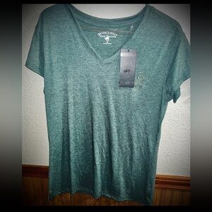 Beverly Hills Polo Club Heather Green V-Neck Tee